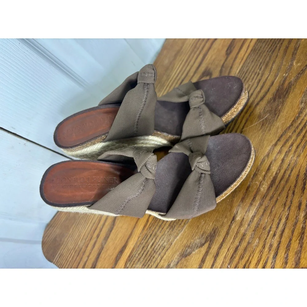 Donald Pliner Wedge‎ Espadrille Knot Slides Casual Comfort Elegant size 5 1/2